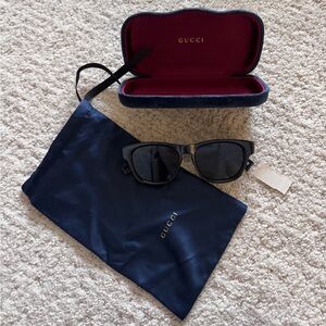 GUCCI GG1238S 004 Black / Brown Unisex Sunglasses, NWT